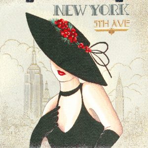Coussin La New-Yorkaise Au Chapeau Noir