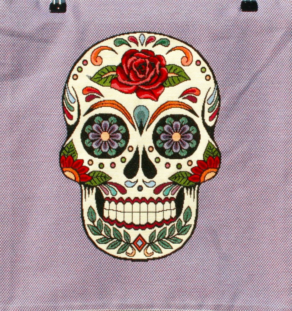 Coussin Crâne Mexicain violet