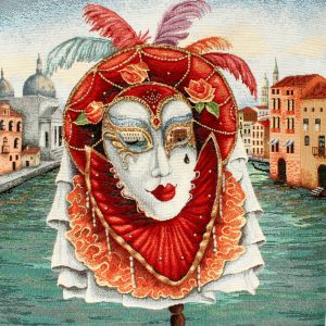 Coussin Masque Venise Rouge